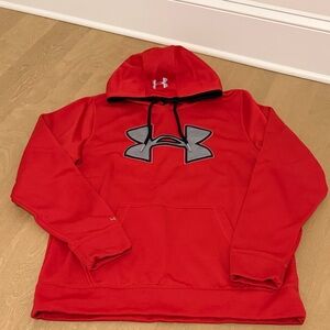 Under Armour Red Hoodie with Gray Logo size M